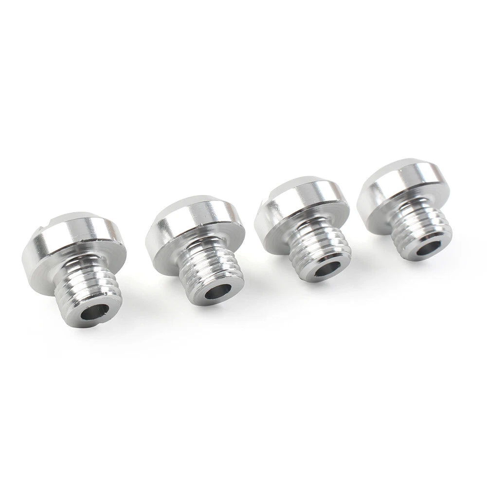 4PCS M10 Motorcycle Mirror Hole Blanking Plugs Screws Caps Silver