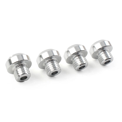 4PCS M10 Motorcycle Mirror Hole Blanking Plugs Screws Caps Silver
