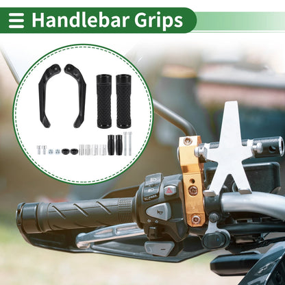 7/8" 22mm Hand Grips for Motorcycle Rubber Black Plaid
