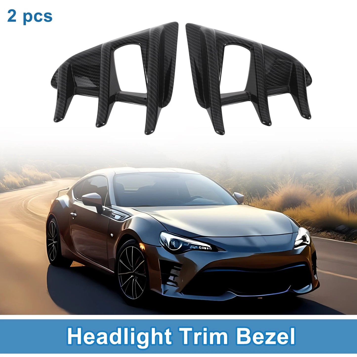 Car Front Left & Right Headlight Trim Bezels for Toyota 86 (2016-2020)