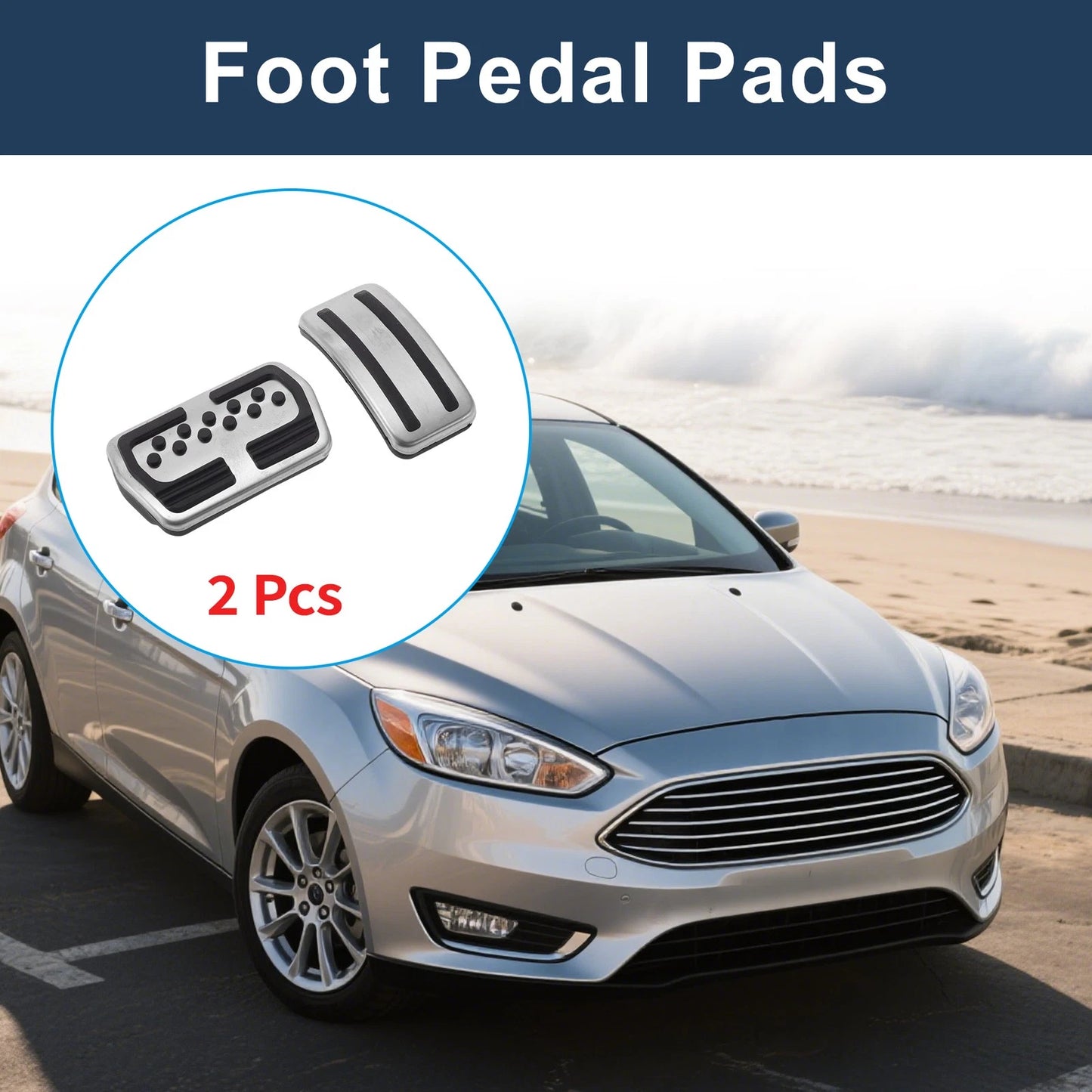 2 x Automatic Foot Accelerator Pedal Covers for Ford Focus (2012-2016)