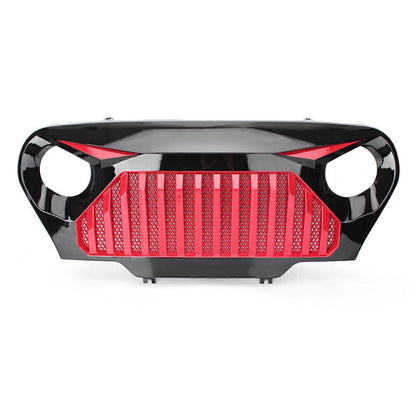 Front Mesh Grille for 1997-2006 Jeep Wrangler TJ - Black Red