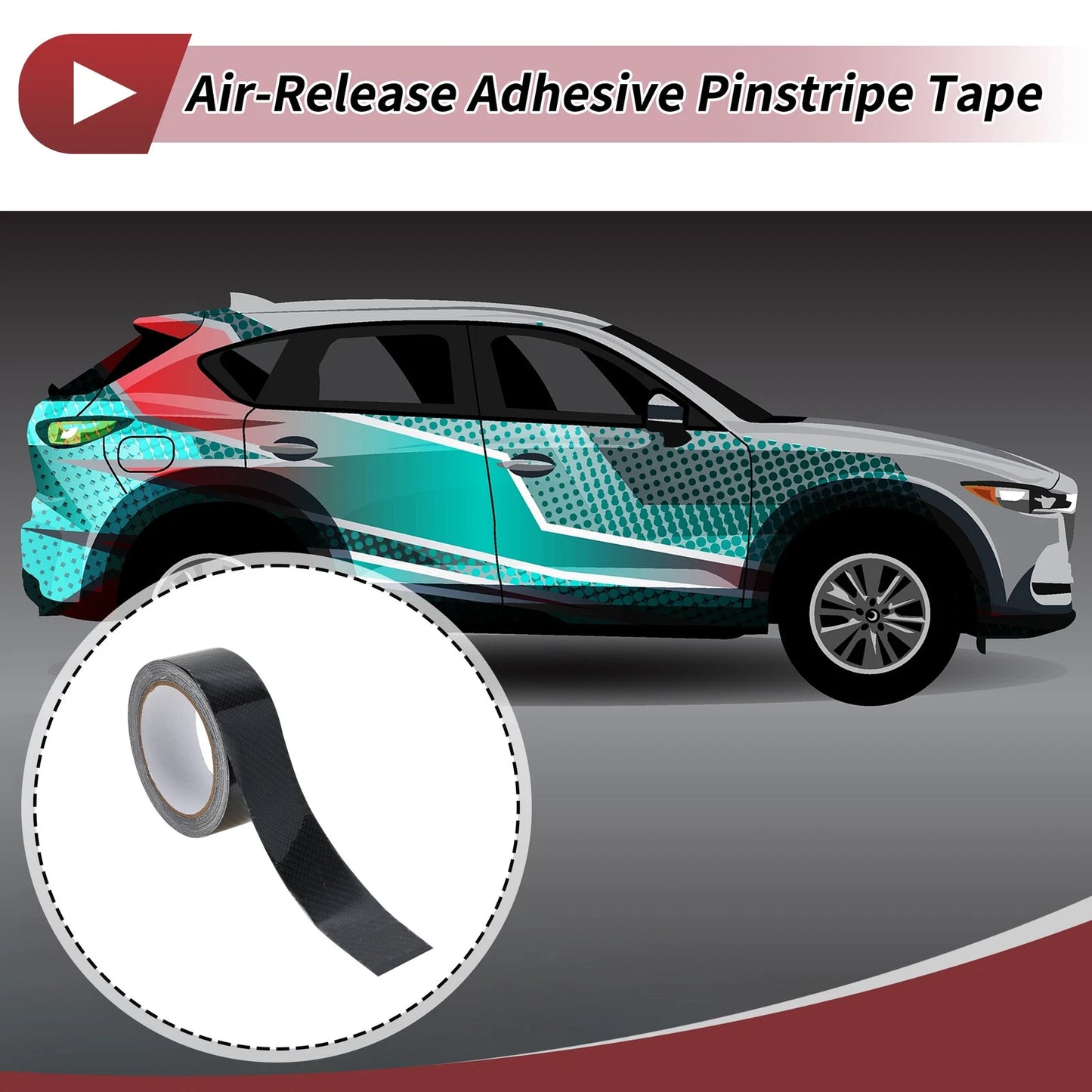 Pinstripe Tape 40mmx10m for Car/Motorcycle Stripes DIY Black 1 Pc