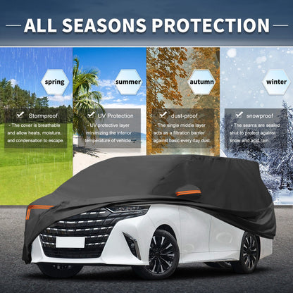 Car Cover Waterproof Aluminum Film Cotton with Zipper for Toyota Alphard