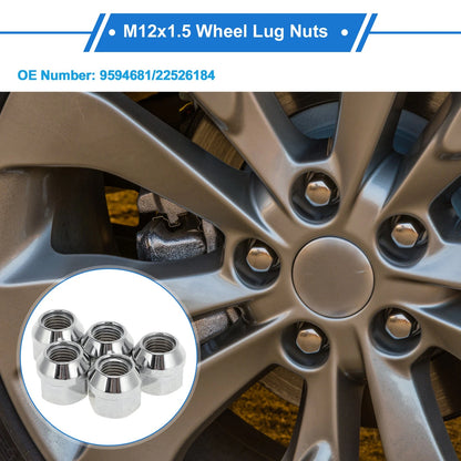 5 Pcs M12x1.5 Wheel Lug Nuts for Buick Allure (2005–2008)