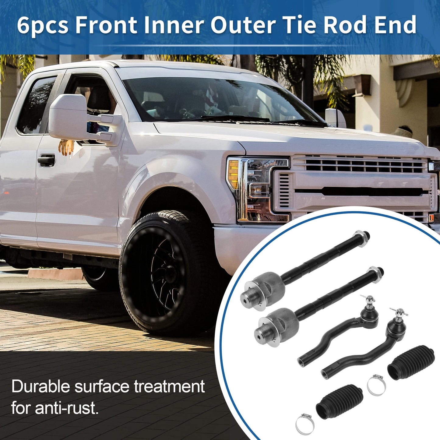 6pcs Tie Rod End Links for Ford Edge (2007-2014)