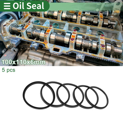 Oil Seal 100x110x6mm Black 5 Pcs Seal Ring NBR Rubber for Make Model