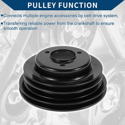 Triple-Groove LWP Long Water Pump Crank Pulley for Chevy Big Block 396 427 454