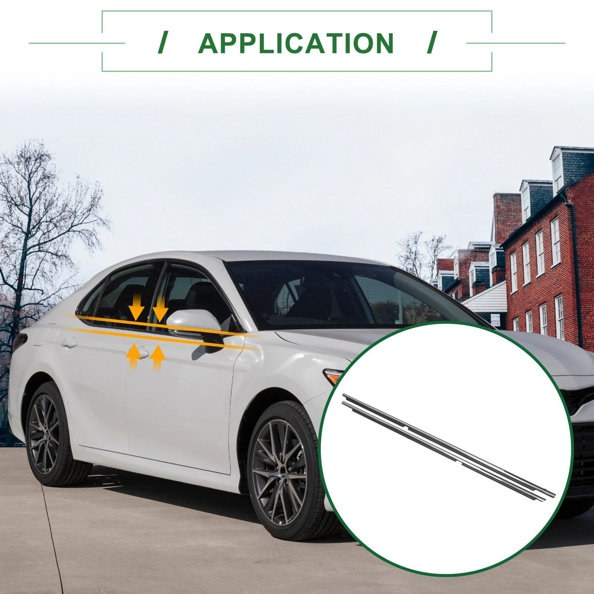 2 x Rear Left & Right Weatherstrip Window Seal for Toyota Camry (2012–2014)