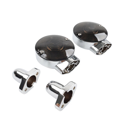Smoke Lens Front Flat Turn Signal Housing for Harley Fat Boy Heritage Softail