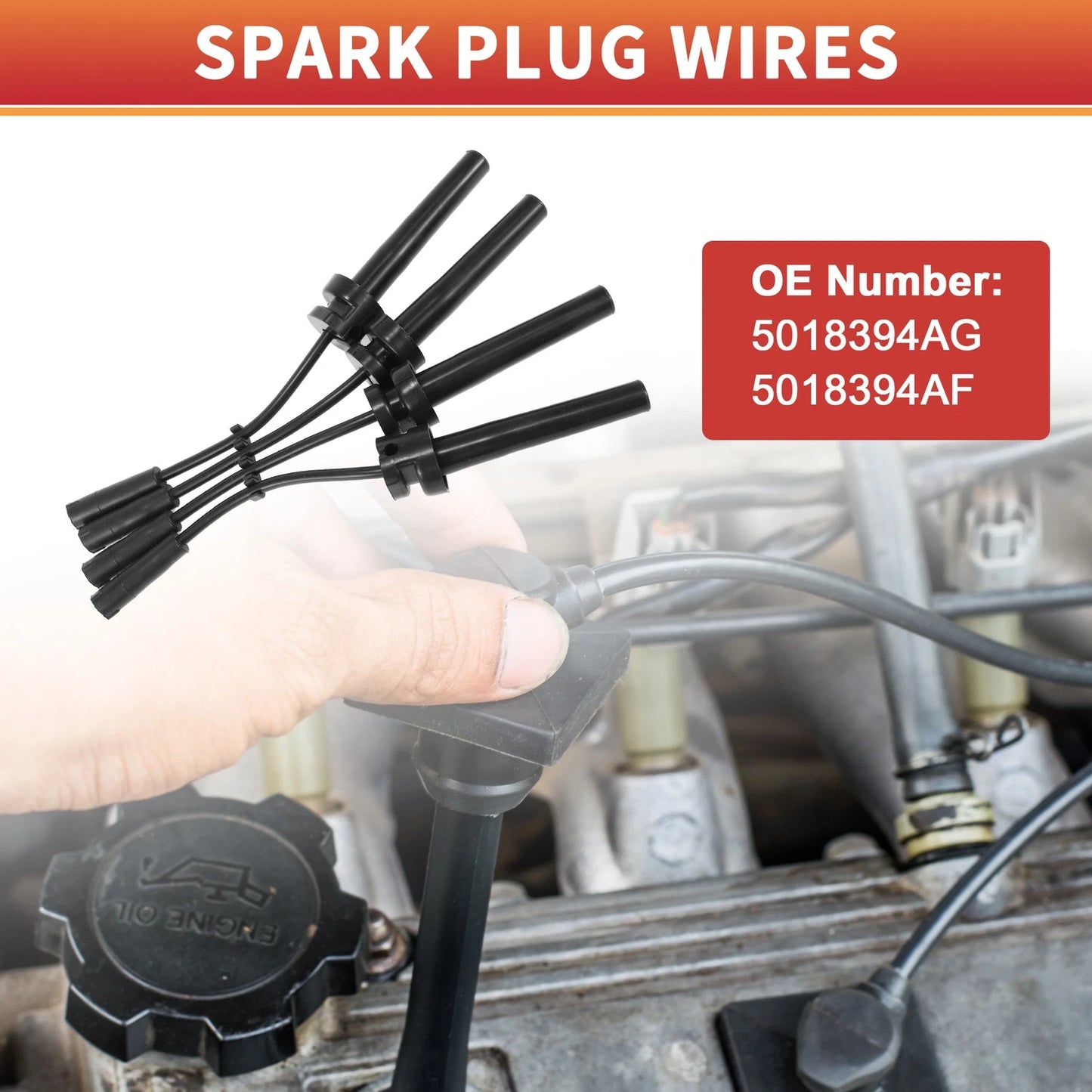 4 Pcs Spark Plug Wire Ignition Coil Cable for Chrysler Sebring