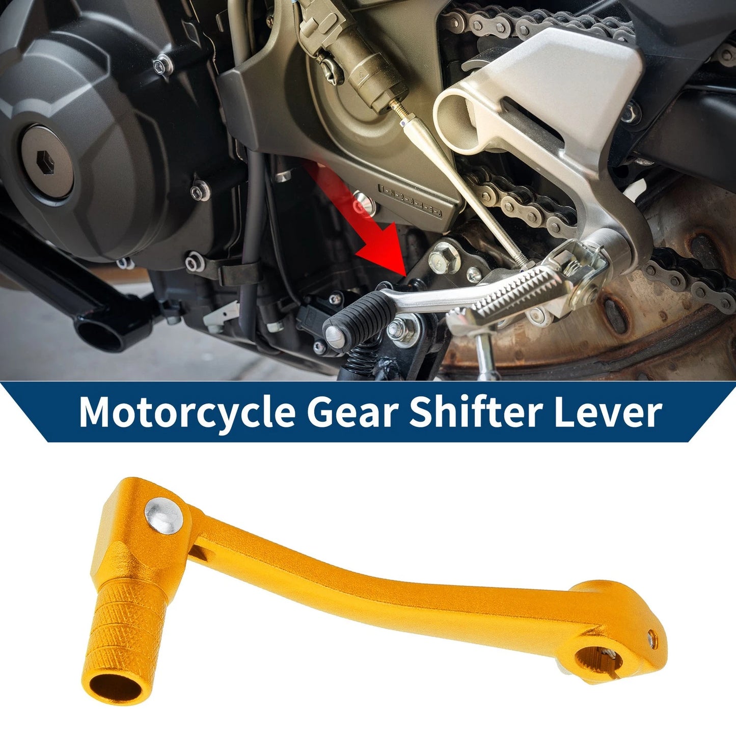 Folding Motorcycle Gear Shifter Lever for Bosuer 125 Gold Tone