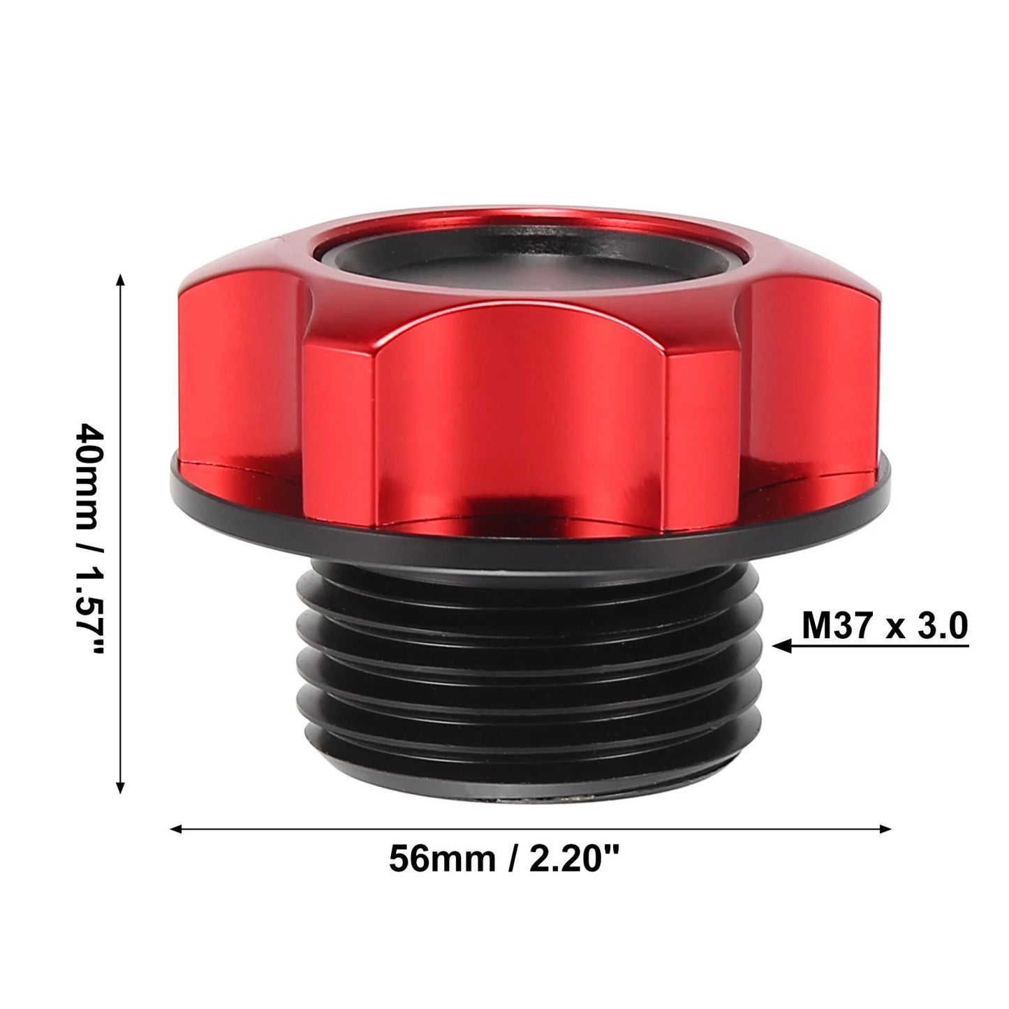 Red Aluminum Alloy Gas Engine Oil Filler Cap Cover for Toyota Camry (2007-2011)