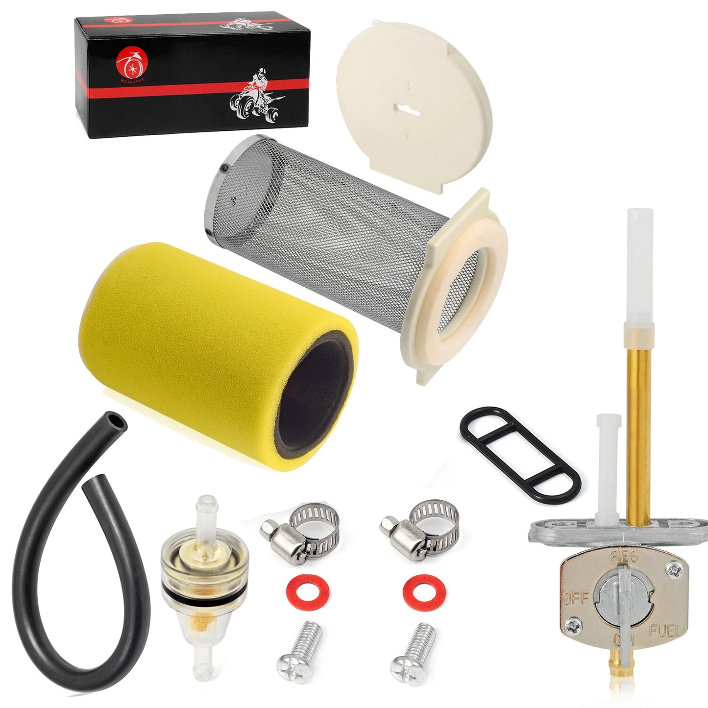 Air Filter & End Cap Fuel Valve Petcock for Yamaha KODIAK 400 4WD (1993–1999)