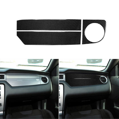 Carbon Fiber Parts Passenger Dashboard Cover Trim Fit For Ford Mustang 2009-2013