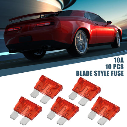 10x Blade Style Fuses 10A for Car Boat Truck SUV Motorcycle Red