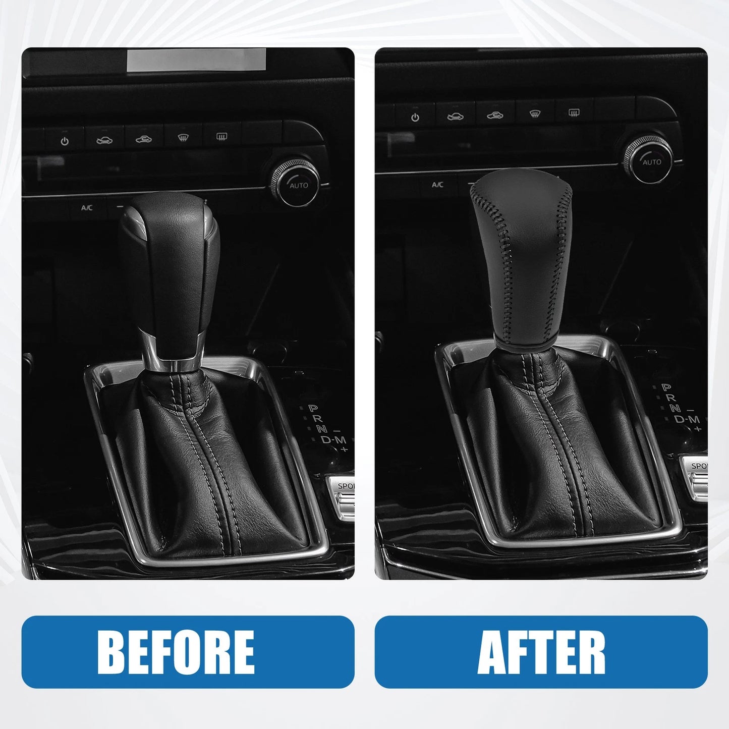 Faux Leather Gear Shifting Knob Cover for Mazda 3 Hatchback (2019-2021)