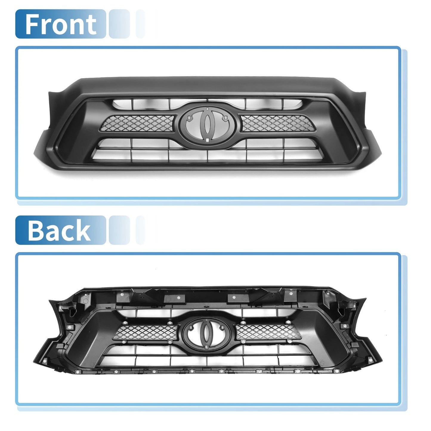 Black Front Hood Bumper Grille for Toyota Tacoma (2012)