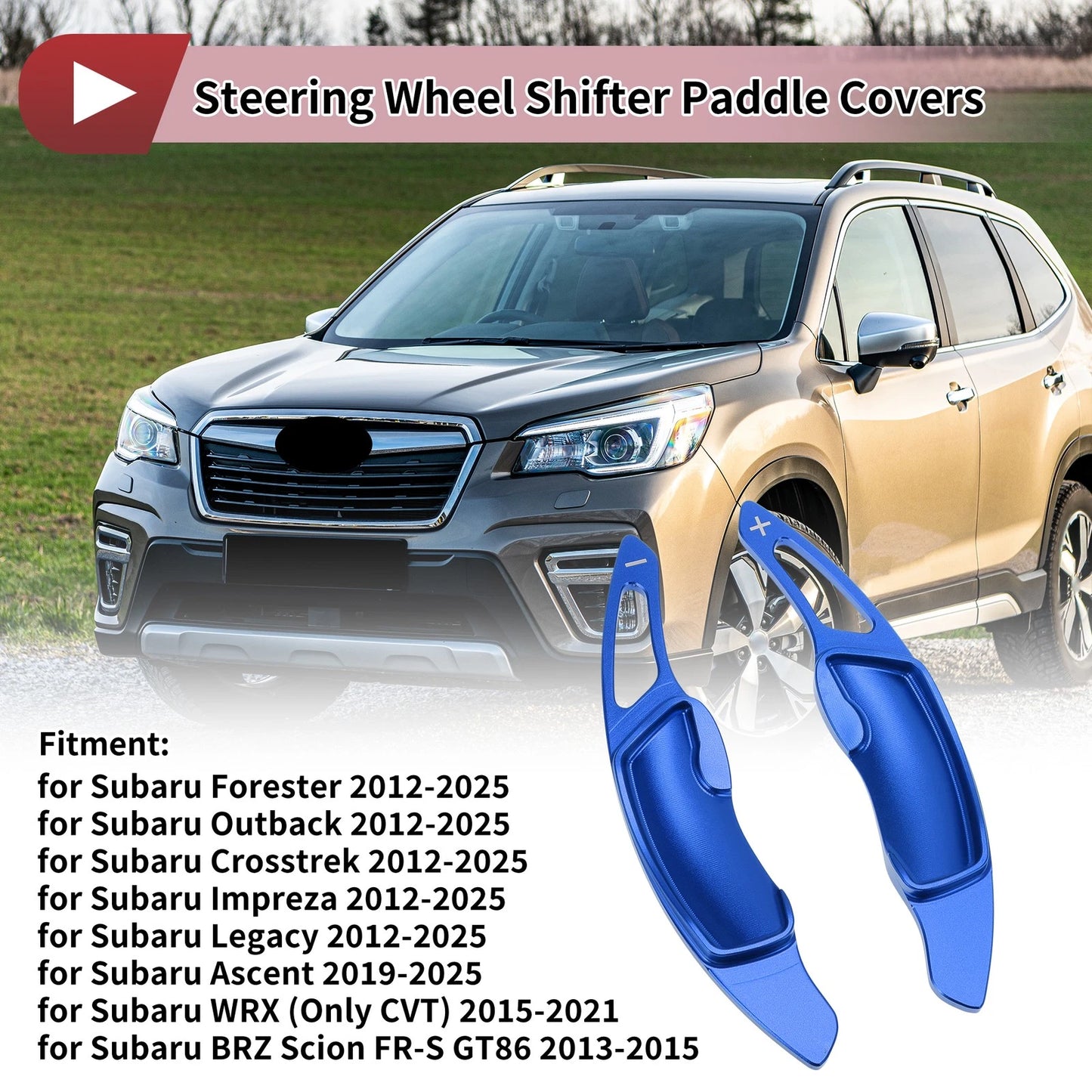 Blue Aluminum Alloy Steering Wheel Paddles for Subaru Forester (2012-2025)