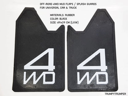 4WD 4X4 Off-Road Mud Flaps Splash Guards for Universal Car Truck Black Rubber
