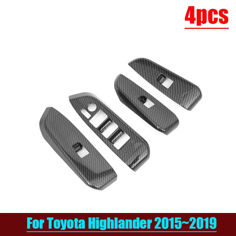 Carbon Fiber Window Lift Panel Trim for Toyota Highlander (2015–2019)
