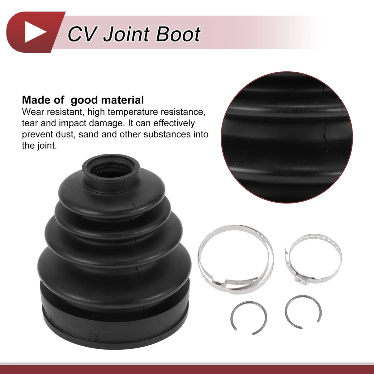 Inner CV Joint Boot Kit w/ Clamps for Toyota Land Cruiser (1998-2007)