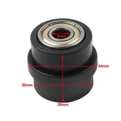8MM Drive Chain Pulley Roller Slider Tensioner Wheel for Street Bike Black