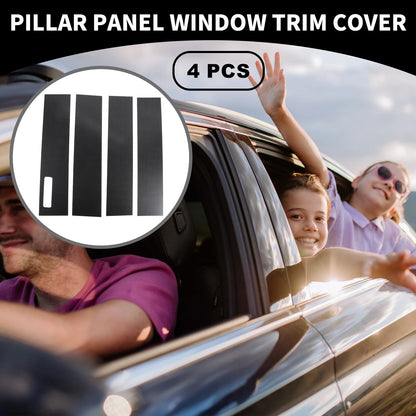 4pcs Car Pillar Window Trim Covers for Ford F-150 (2015-2021) Black Carbon Fiber