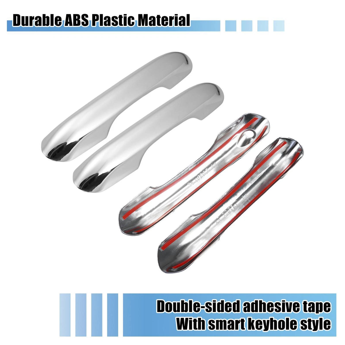 4 x Exterior Door Handle Cover Trim for Ford Explorer (2020-2022) Silver Tone