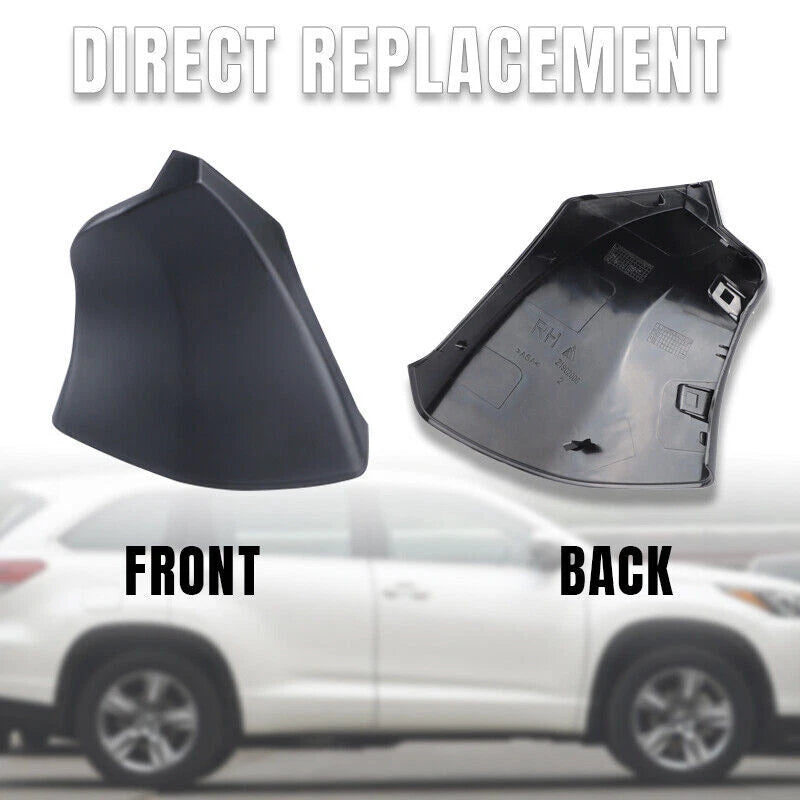 Black ABS Rear View Mirror Base Cover Trim Right for Toyota Highlander (2020-2022)