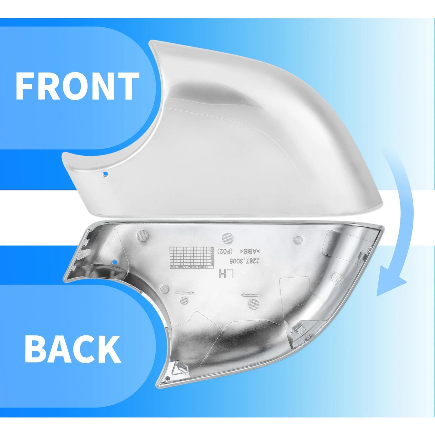 Left Driver Side Chrome Mirror Lower Cover for Tesla Model 3 (2017-2024)