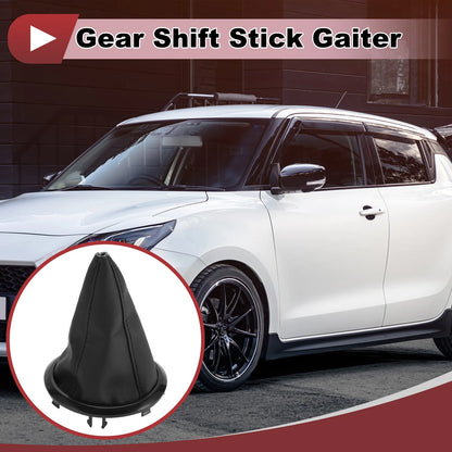 Car Gear Shift Stick Gaiter for Suzuki Swift (2005-2010) Black Faux Leather