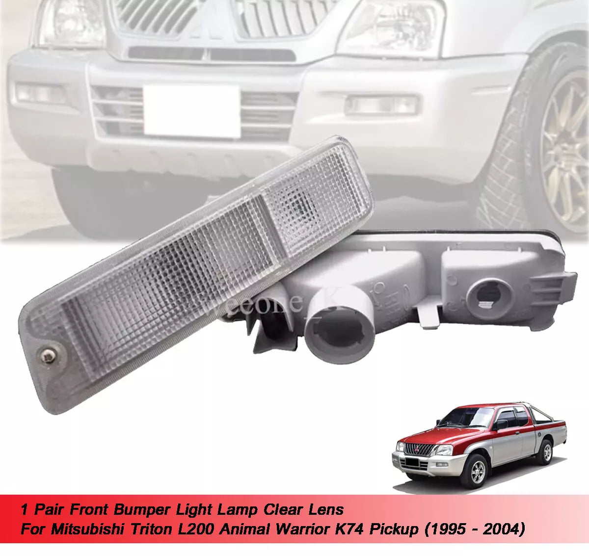Clear Front Bumper Light for Mitsubishi L200 Animal (1995-2005)