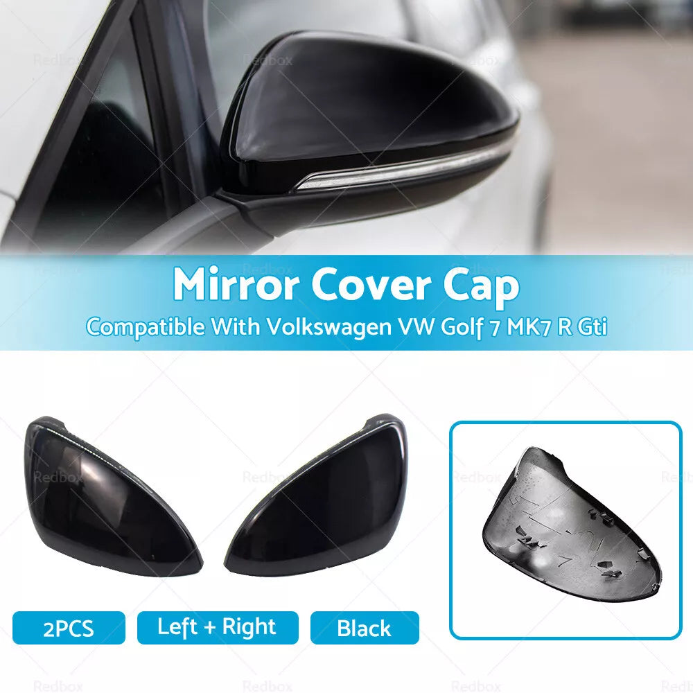 Black Mirror Housing Cover Cap for Volkswagen VW Golf 7 MK7 (2014-2019)