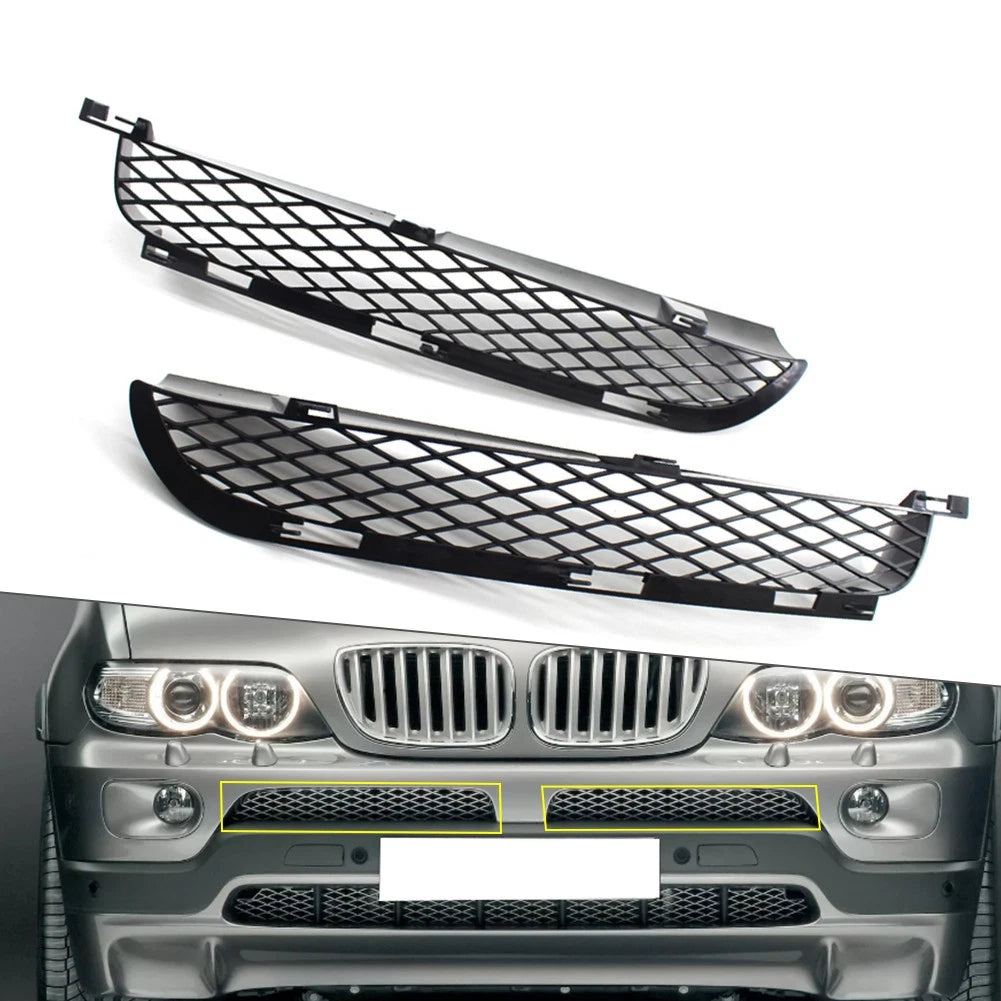 Front Grille Upper Bumper Mesh Grill  For BMW X5 E53 (2003-2006)