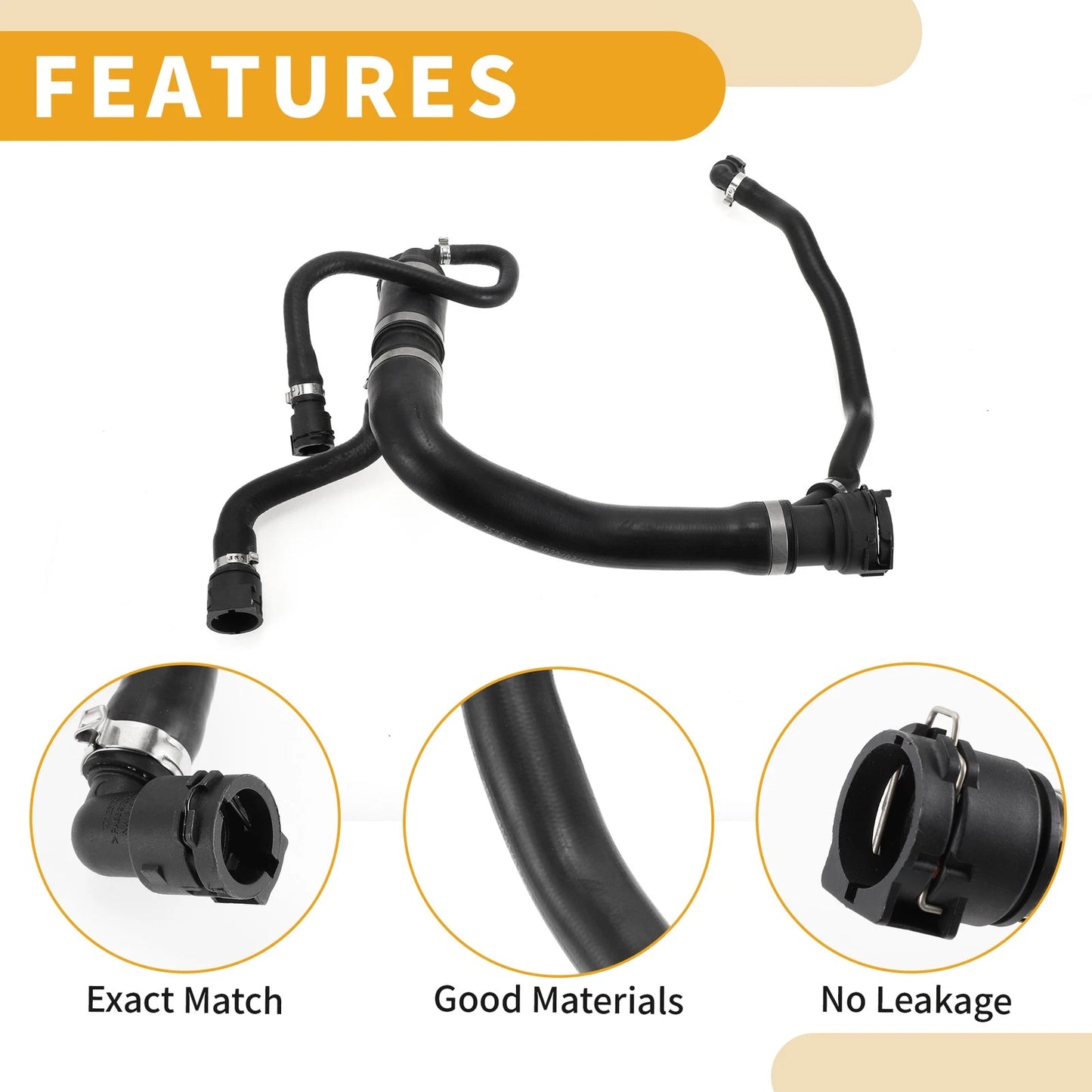 Radiator Hose for BMW X5 E53 4.4i (2003-2006) Rubber Black 1 x Hose