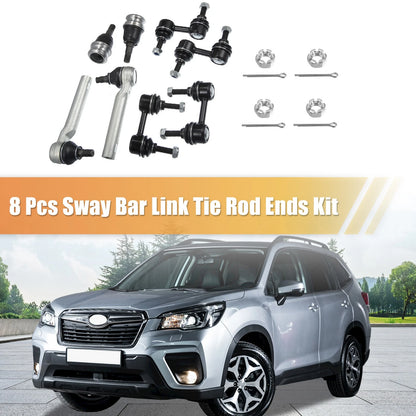 8pcs Front Lower Rear Ball Joints Sway Bar Links Tie Rods for Subaru Forester (2003-2018)