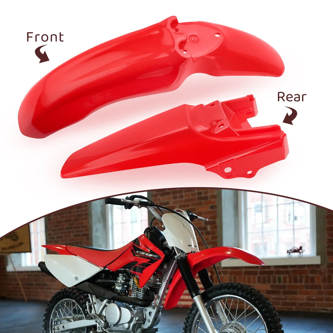 Front & Rear Mud Guard for Honda CRF80F CRF100F (2004–2008)