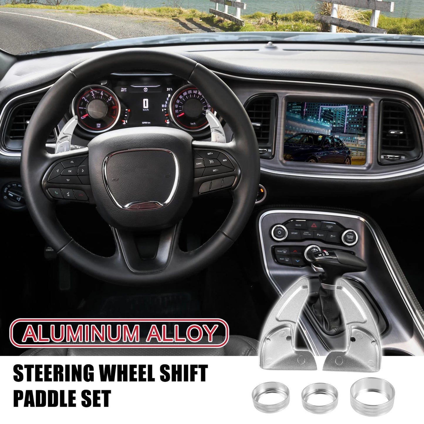Silver Tone Inner Paddle Shifter Set for Dodge Charger