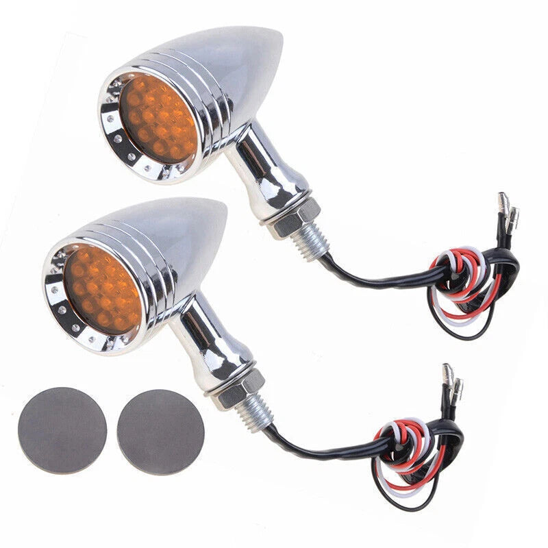 LED Turn Signal Brake Blinker Lights Chrome for Harley Davidson