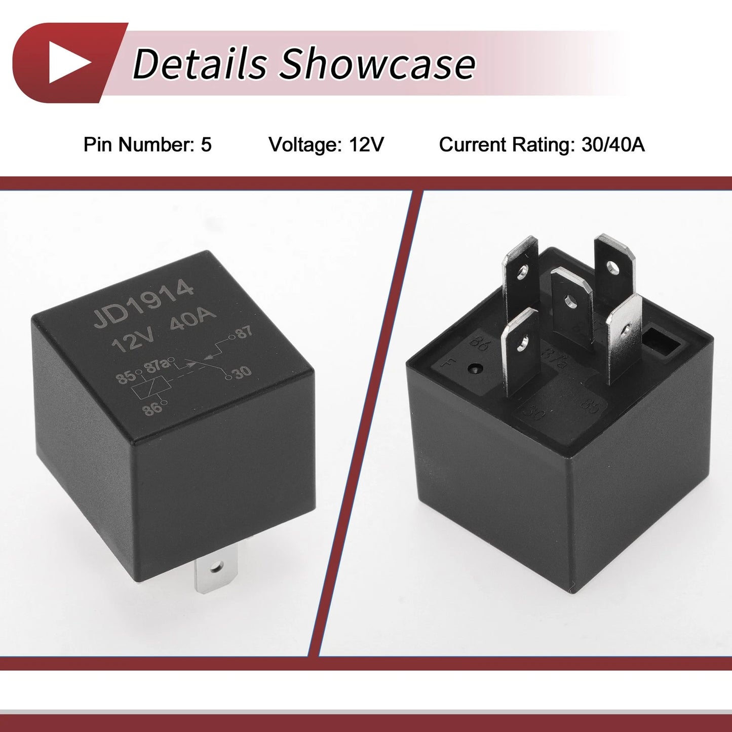 5 Pins Power Window Relay for Audi VW BMW 12V 30/40A