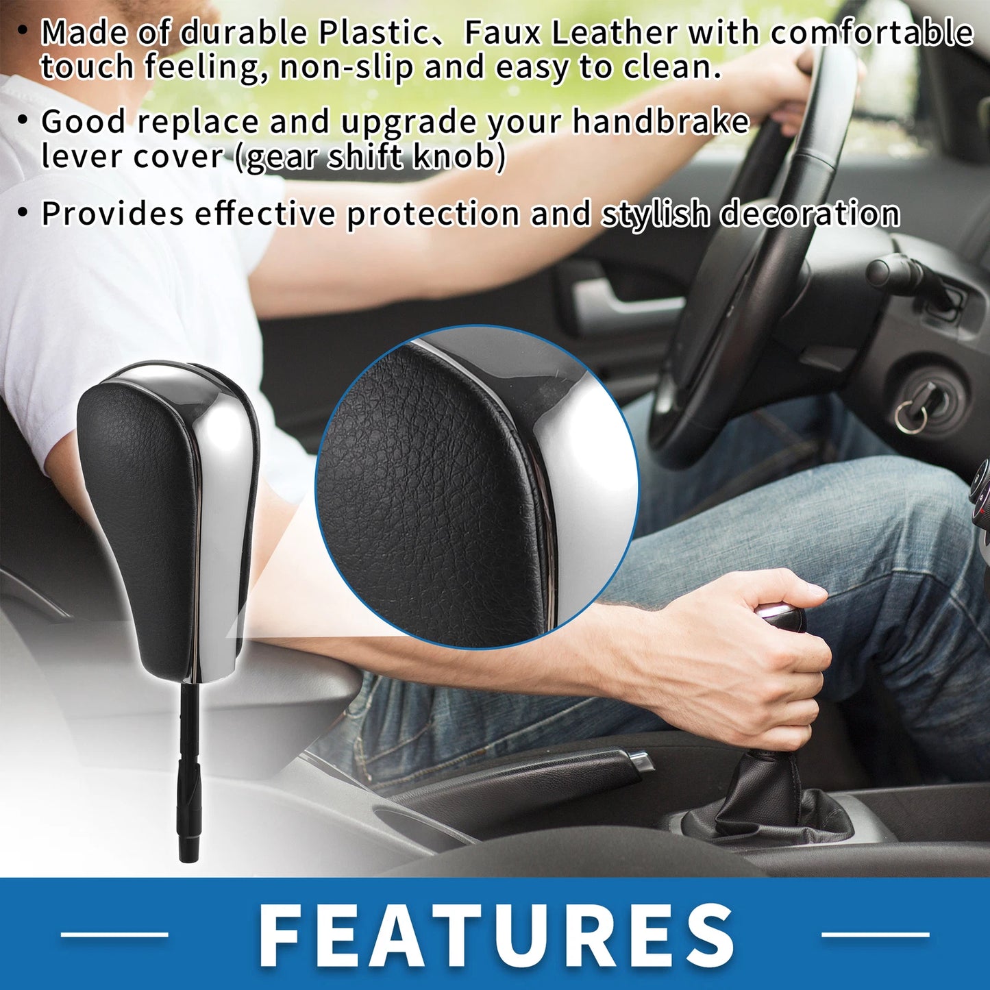 Faux Leather Chrome Gear Shifter Knob for BMW 1 Series (2006-2011)