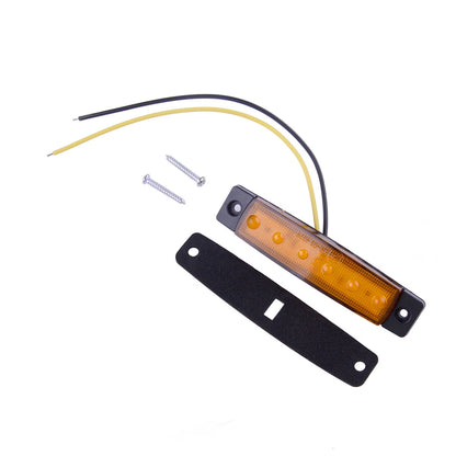 10 x Yellow 12V 6 LED Side Marker Indicator Lights for Car RV Truck Trailer