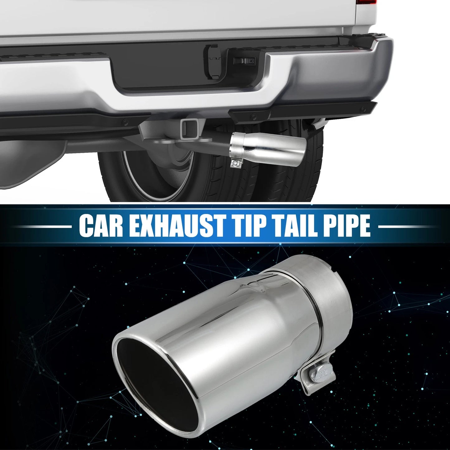 Exhaust Tip 2.8" Inlet 6.9" Length for Toyota Tacoma (2005–2023)