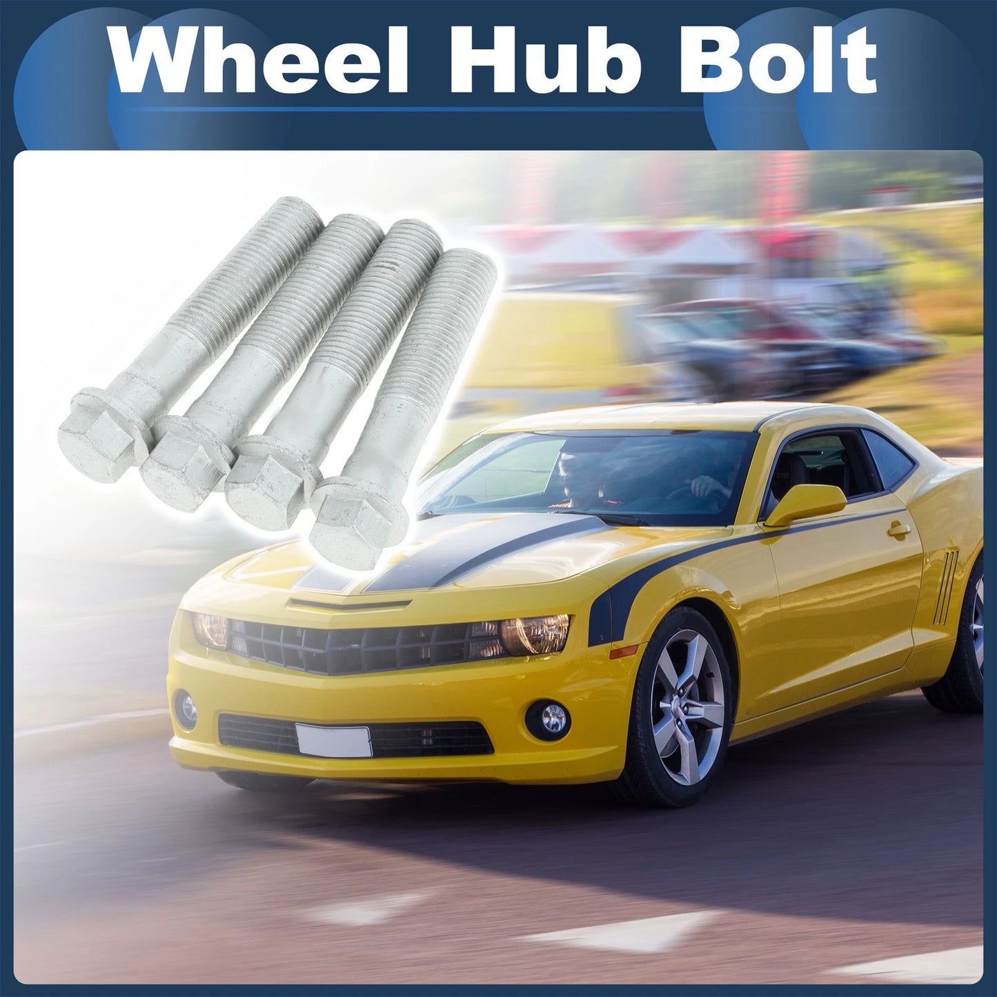 Front Wheel Hub Bolt 4Pcs Silver Tone for CADILLAC DEVILLE (2000 - 2005)