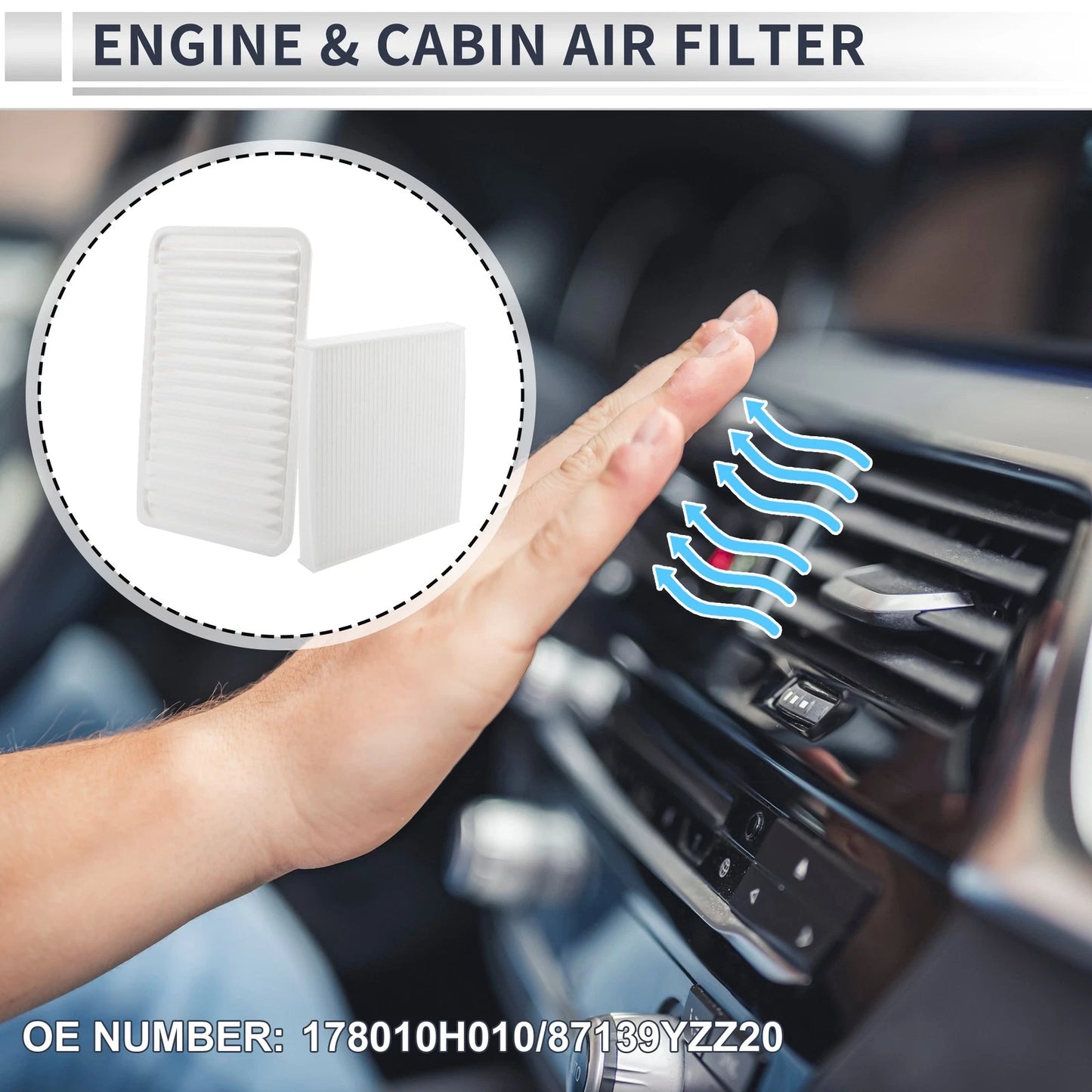 Engine Cabin Air Filter Combo for Toyota Camry 2.4L 3.0L 3.3L (2002–2011)