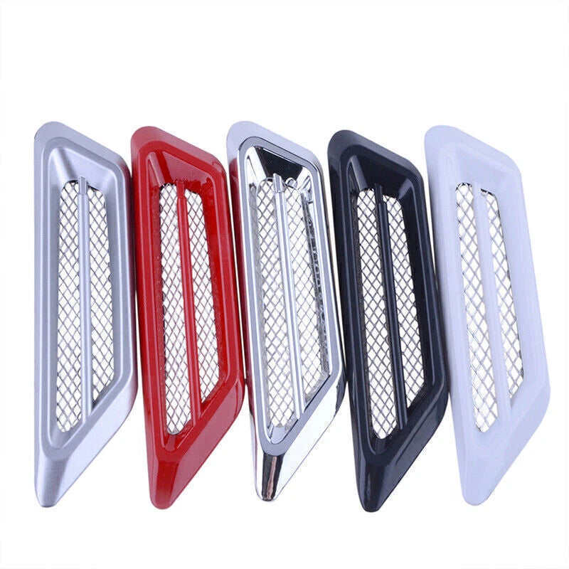 Black Car Fender Side Hood Air Flow Vent Stickers for Universal Fit Accessories