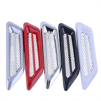 Black Car Fender Side Hood Air Flow Vent Stickers for Universal Fit Accessories