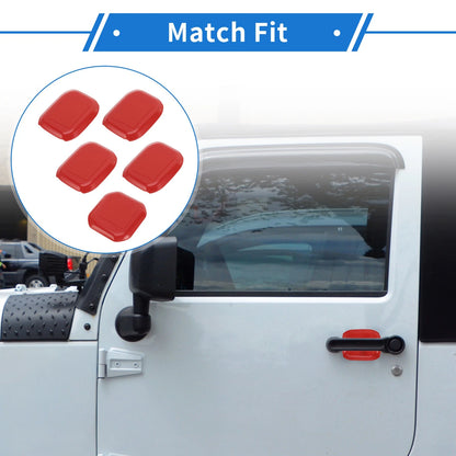 5 Pcs Door Bowl Cover Trim for Jeep Wrangler JL (2018-2022) - ABS Red
