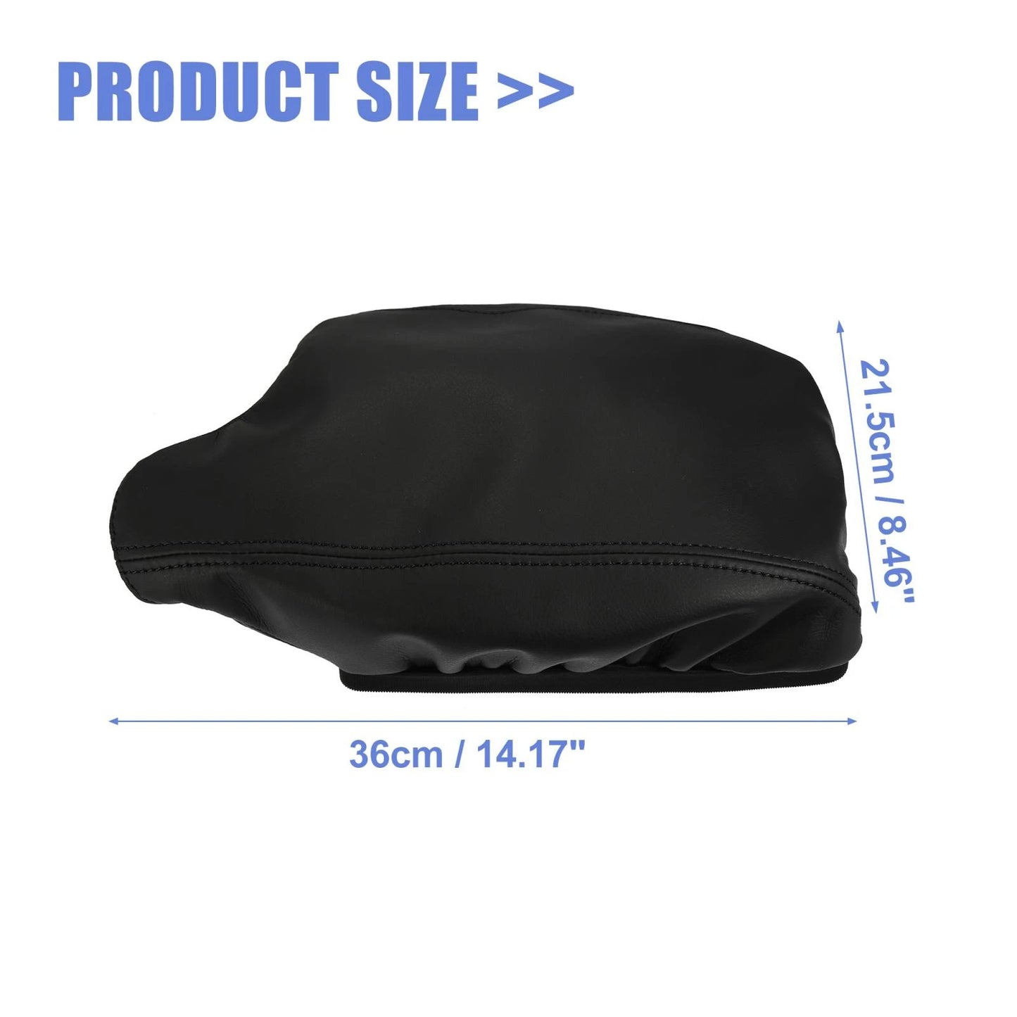 PU Leather Armrest Cover for Honda Accord 2013-2017 Black Stitches